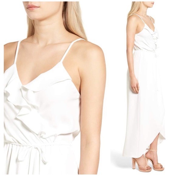 Everly Everly Ruffle Wrap Maxi Dress In Off-White Size S - Picture 3 of 10